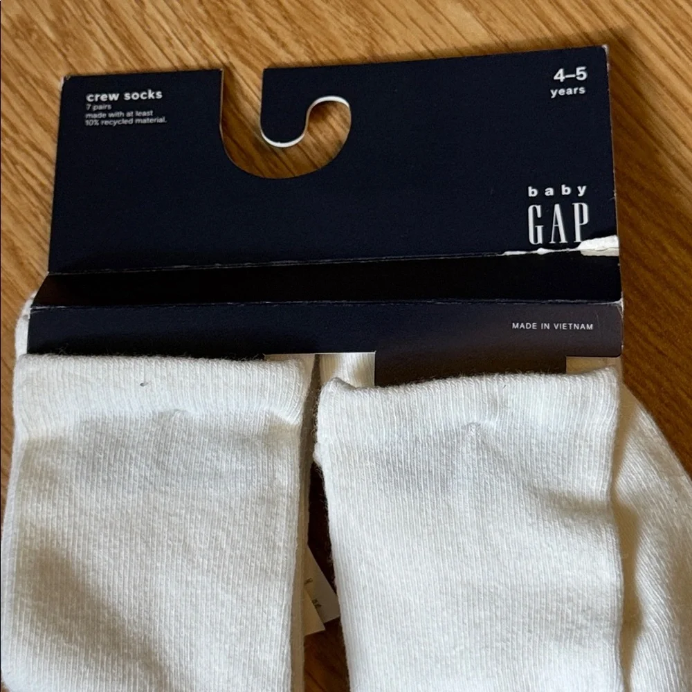 Baby Gap Toddler Crew Socks 7 Pairs 4-5 Years Cream Color